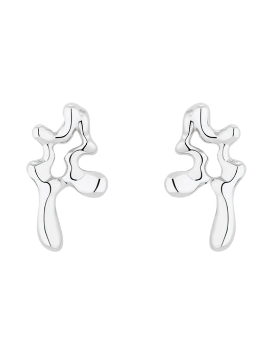 Loxxey Large Silver Earrings