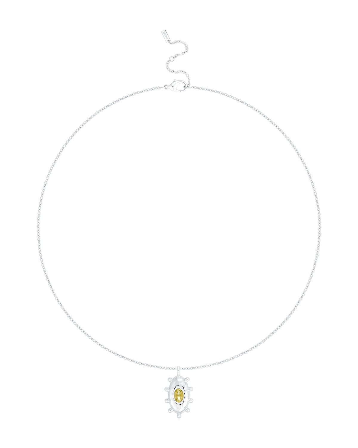 Coral sterling silver necklace on a white background