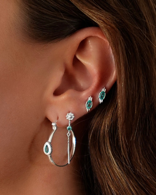 Bala Silver Teal Earrings