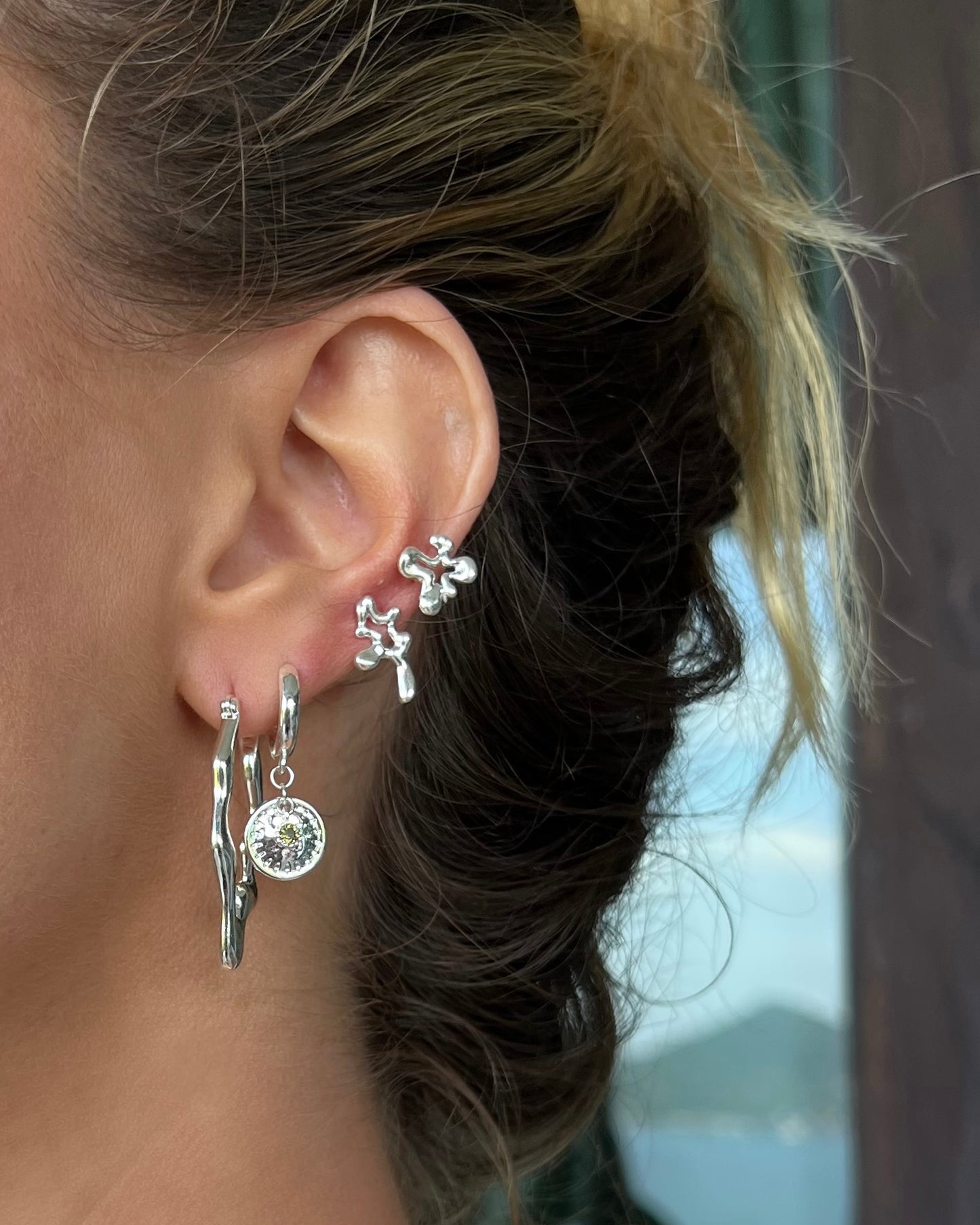 Petal Small Silver Earrings