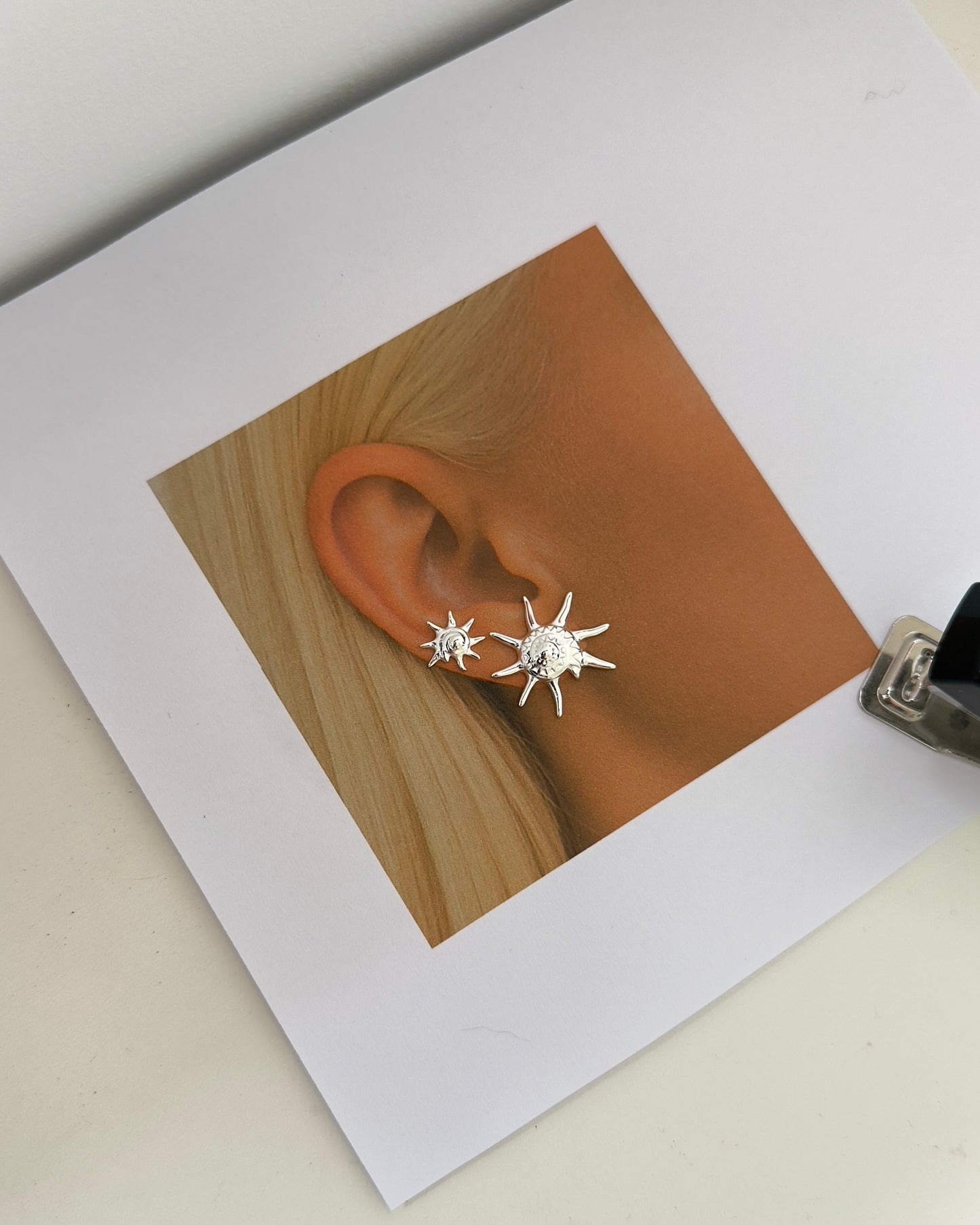 Whelk Large Silver Earrings