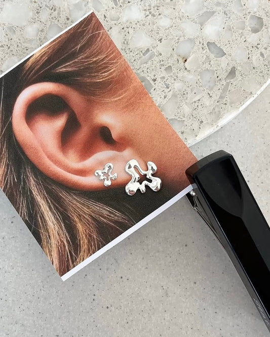 Petal Large Silver Earrings