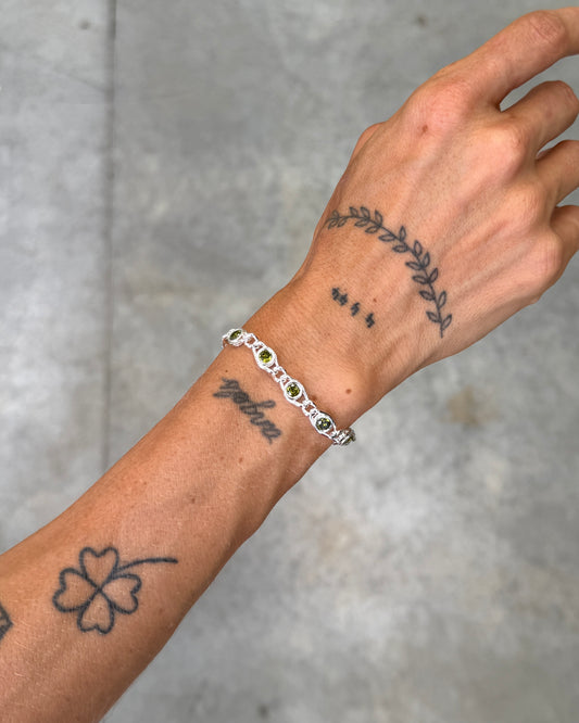 Coralie Peridot Silver Bracelet