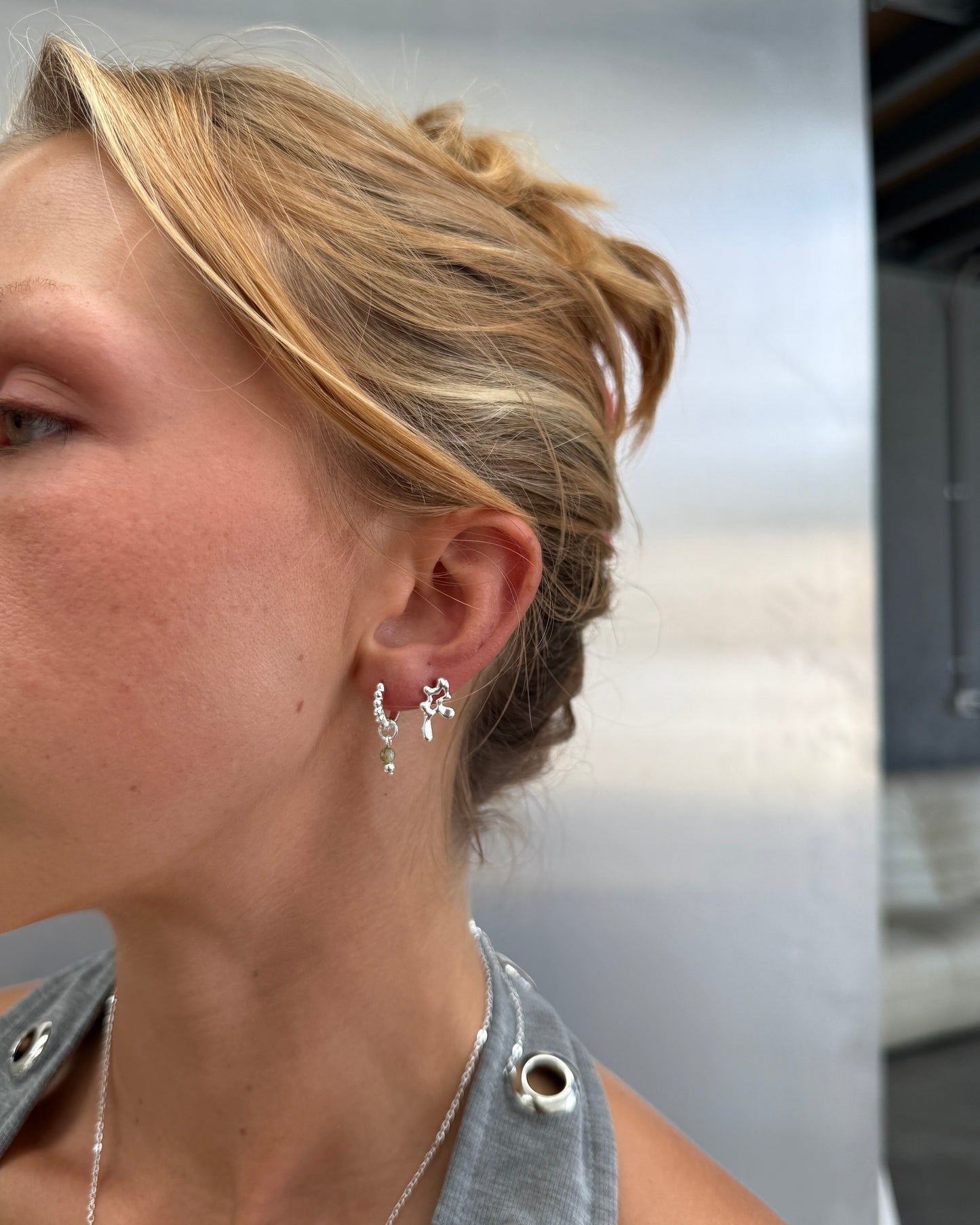 Loxxey Small Silver Earrings