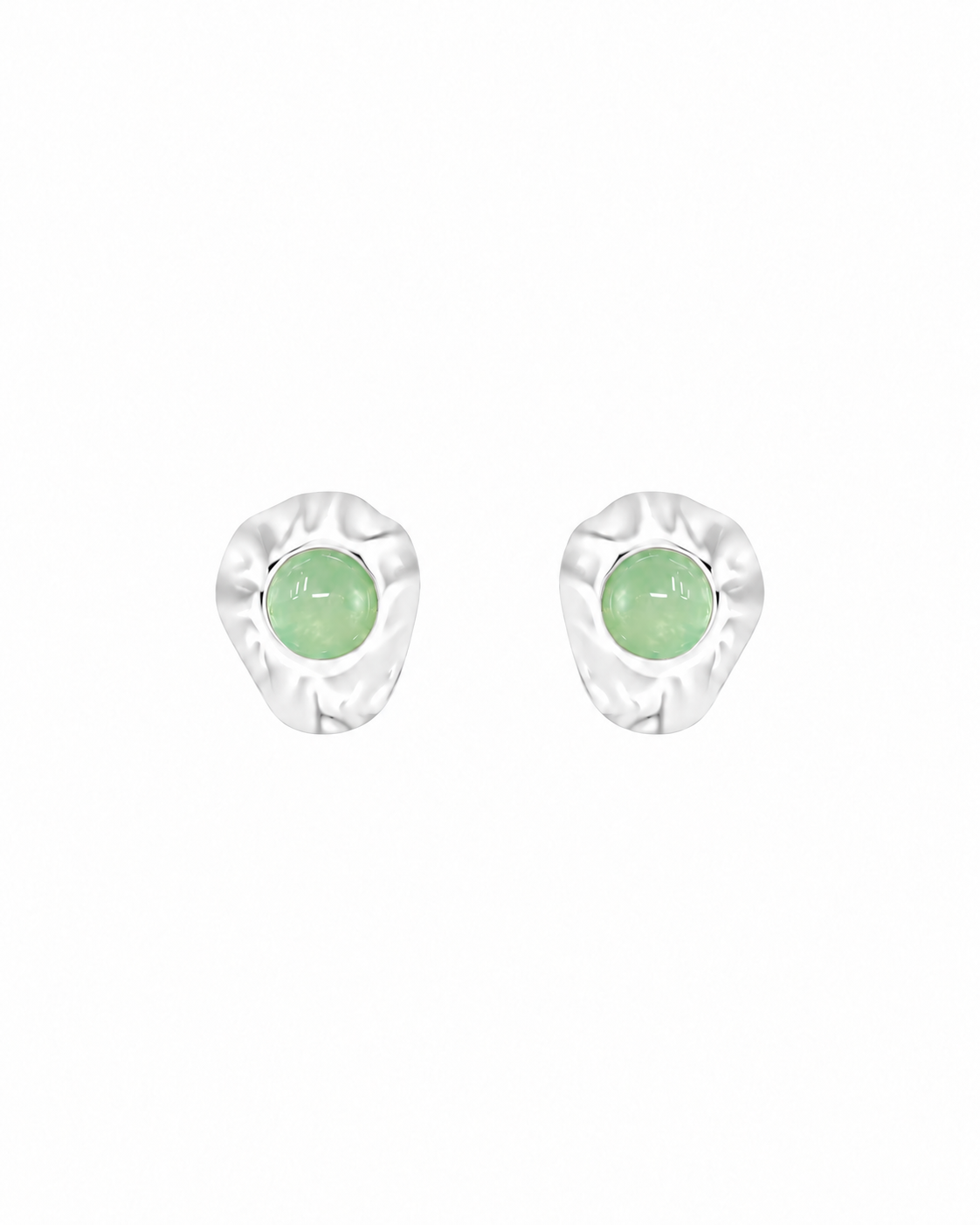 Frida sterling silver organic stud earrings on a white background