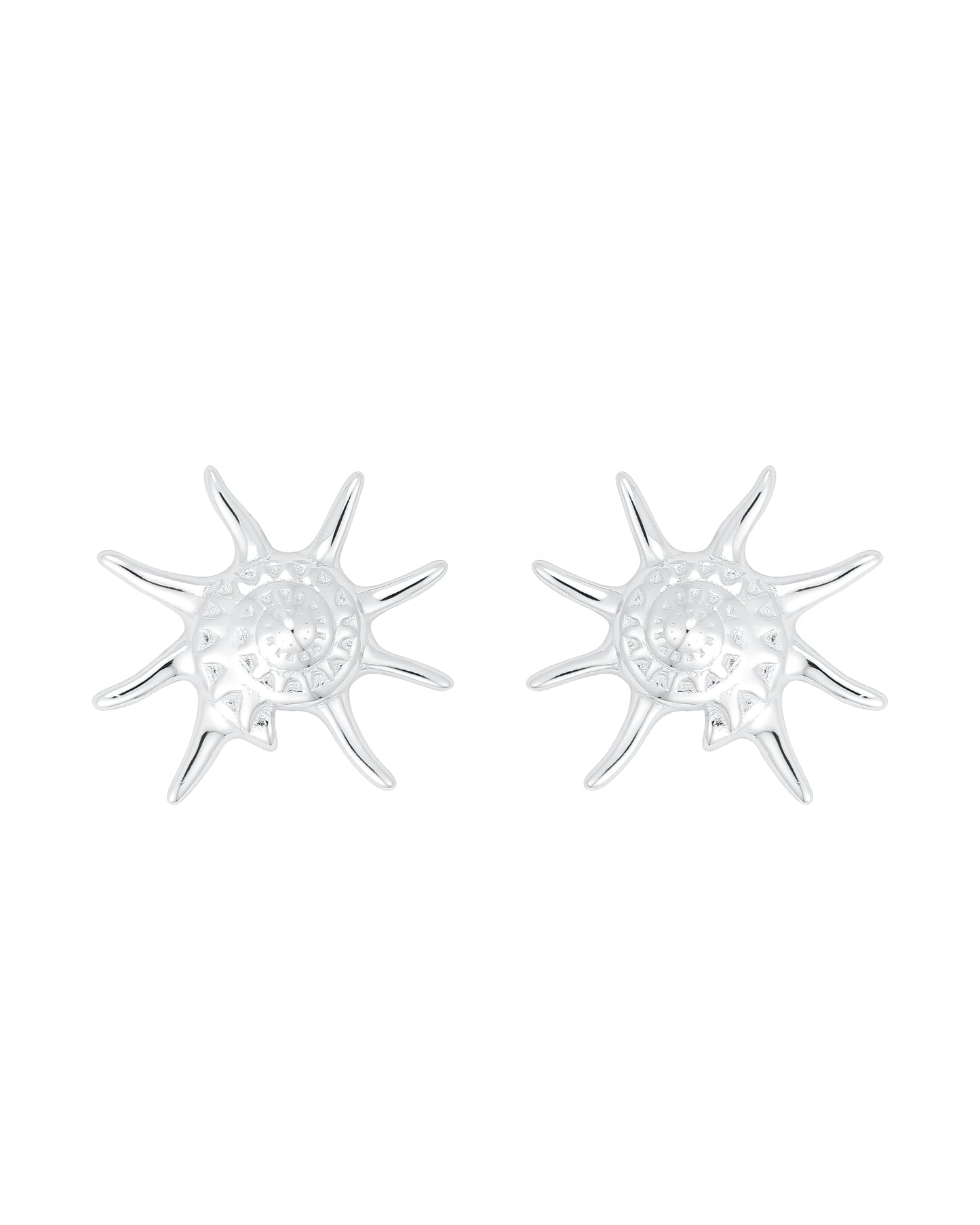 Whelk Large Silver Earrings