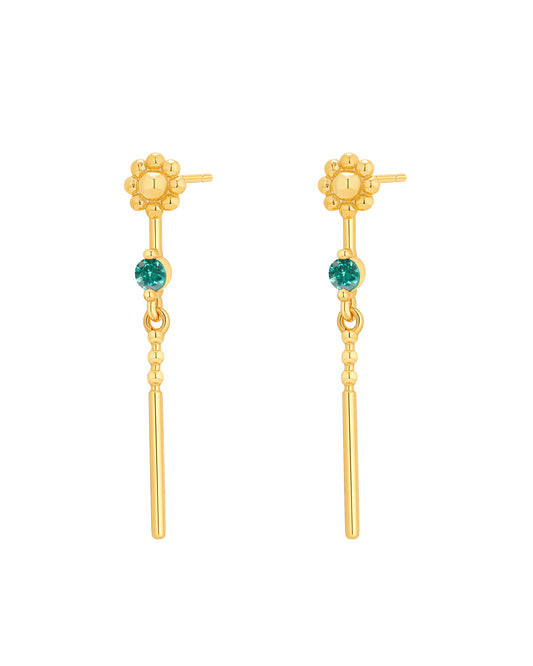 Quinn Gold Teal Earrings