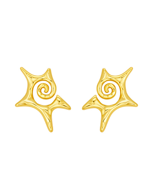 Burst Large Gold Earrings