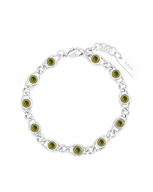 Coralie Peridot Silver Bracelet