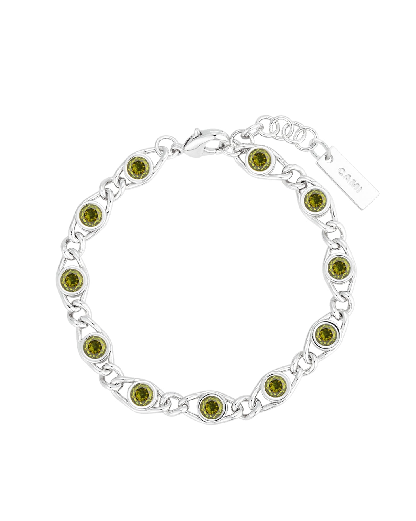 Coralie Peridot Silver Bracelet