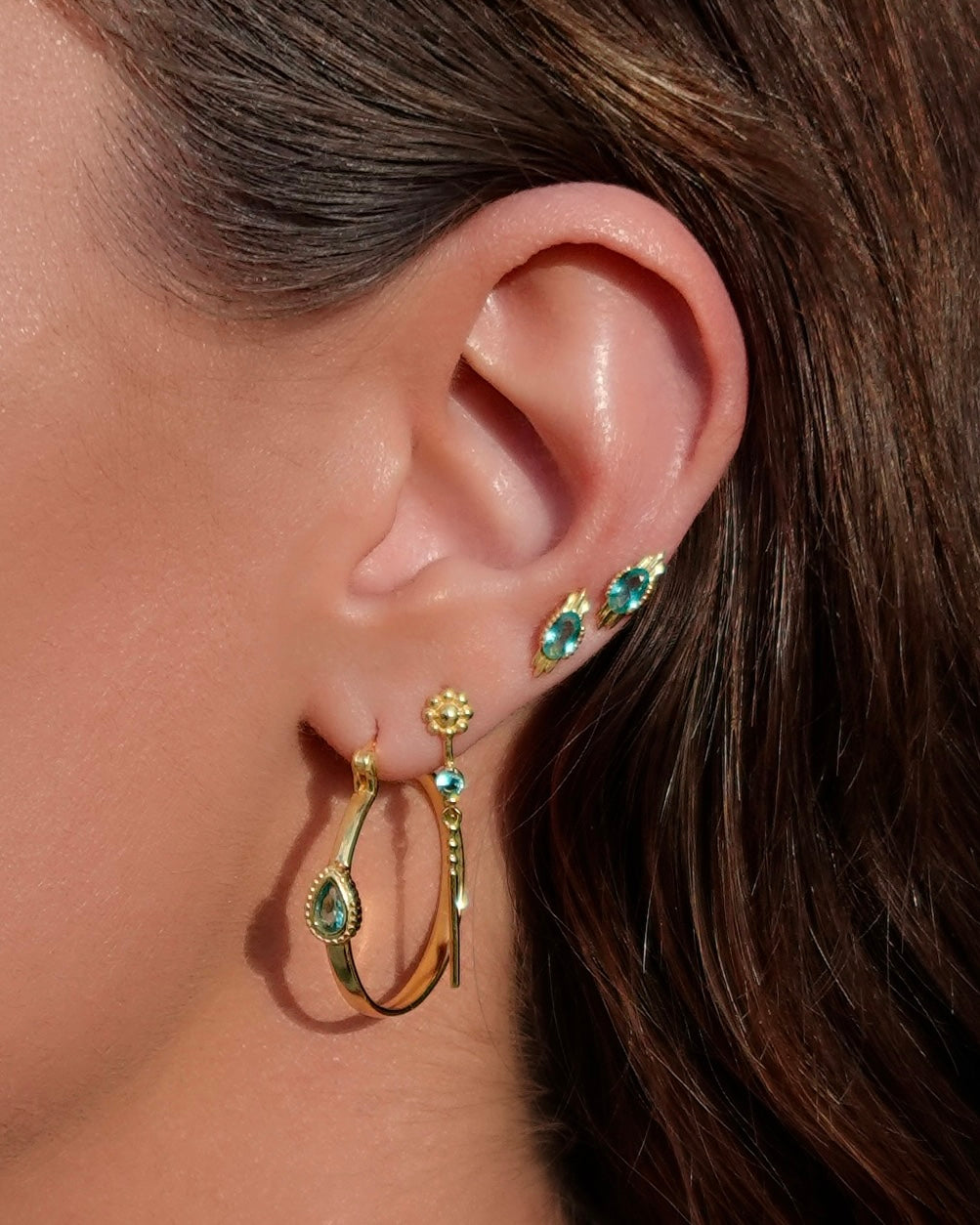 Bala Gold Teal Earrings