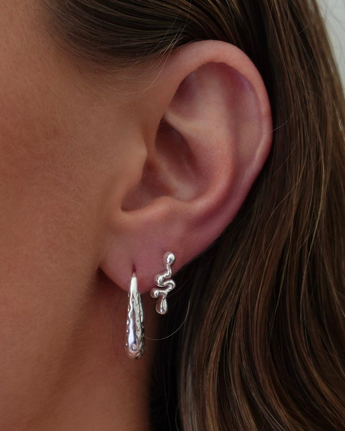 Melty Silver Earrings