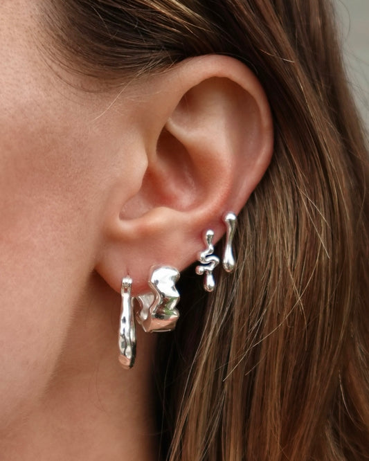 Melty Silver Earrings