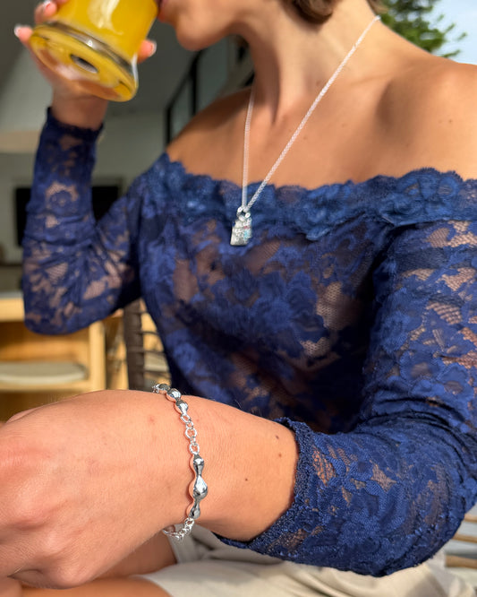 Glossy Silver Bracelet