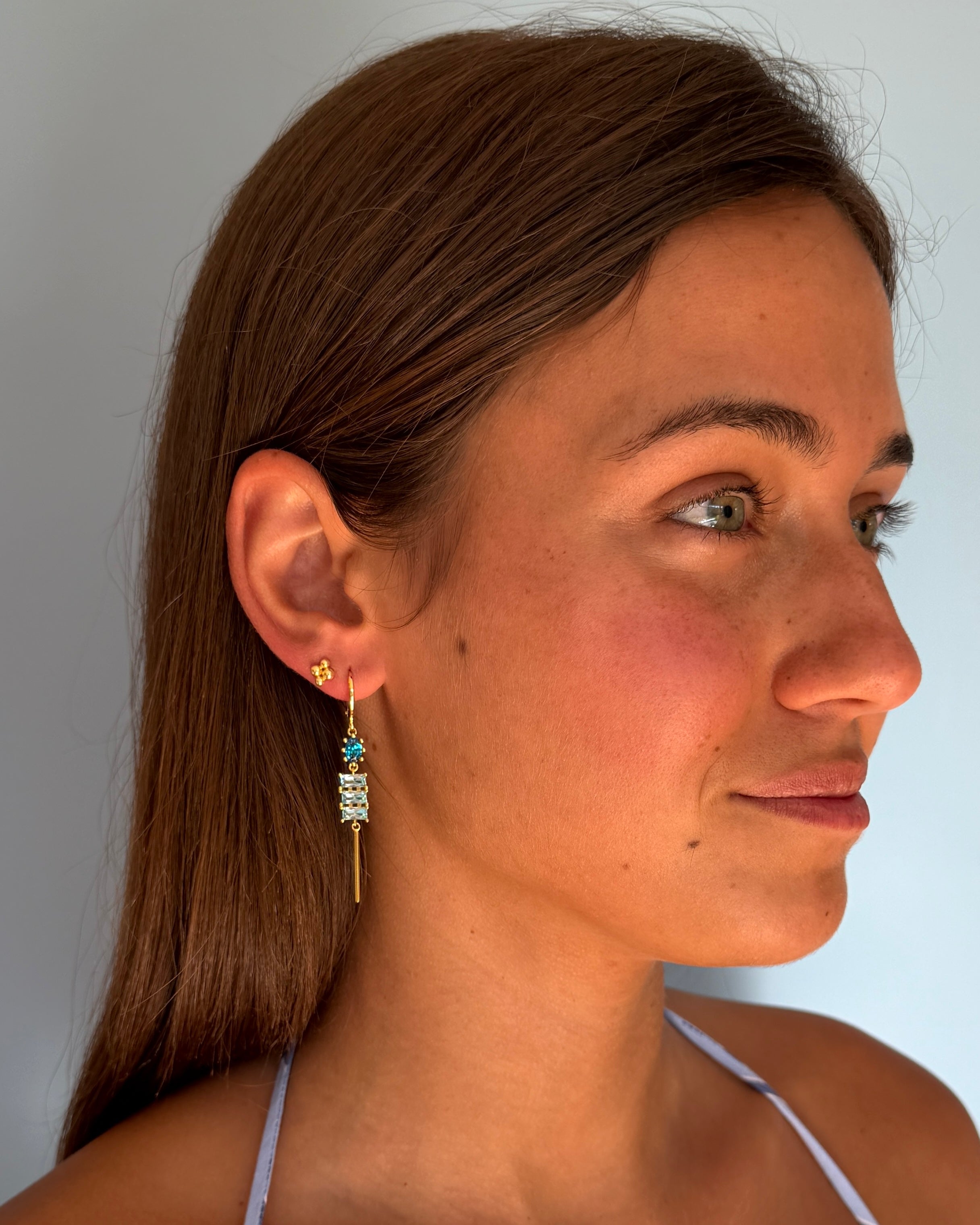 Winslet Gold Blue Earrings