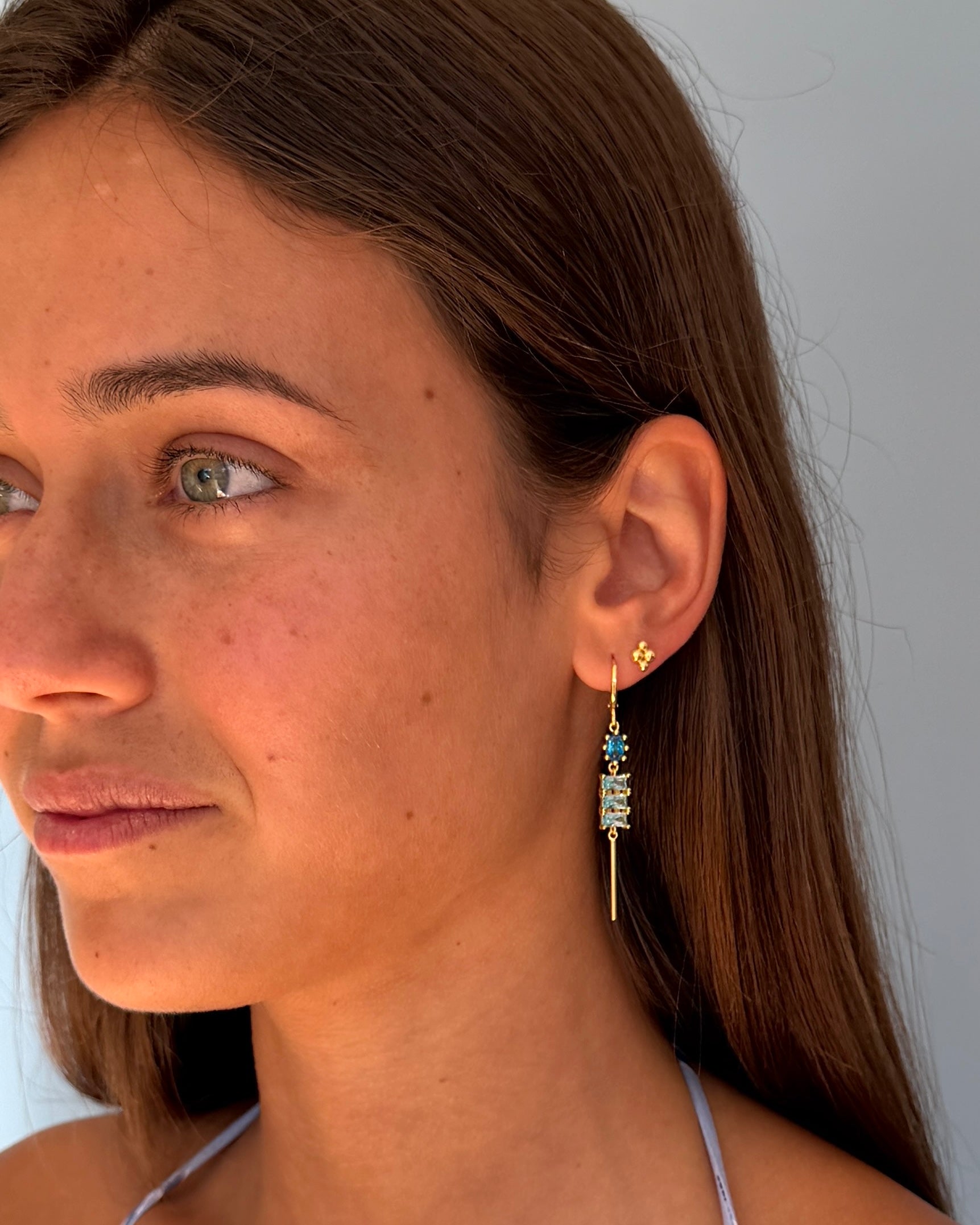 Winslet Gold Blue Earrings