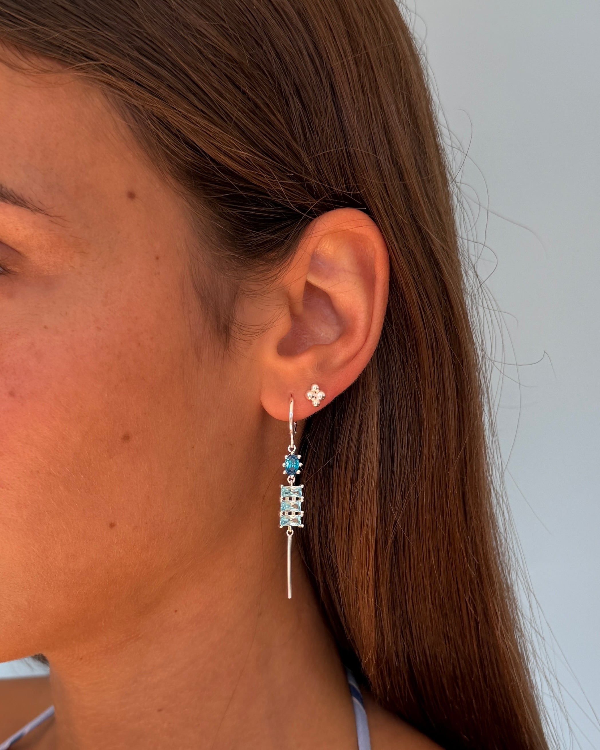 Winslet Silver Blue Earrings