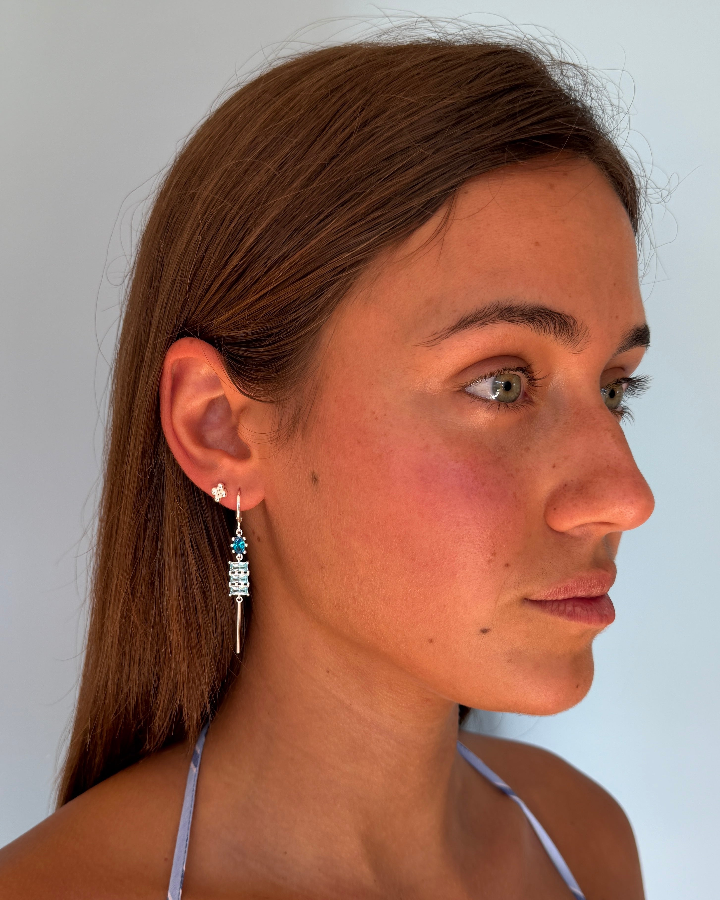 Winslet Silver Blue Earrings