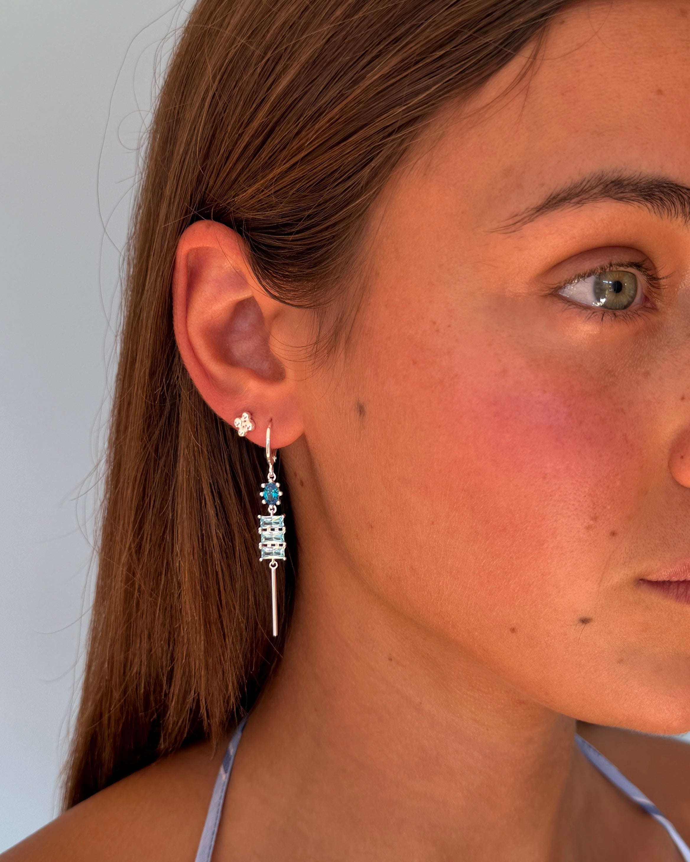 Winslet Silver Blue Earrings