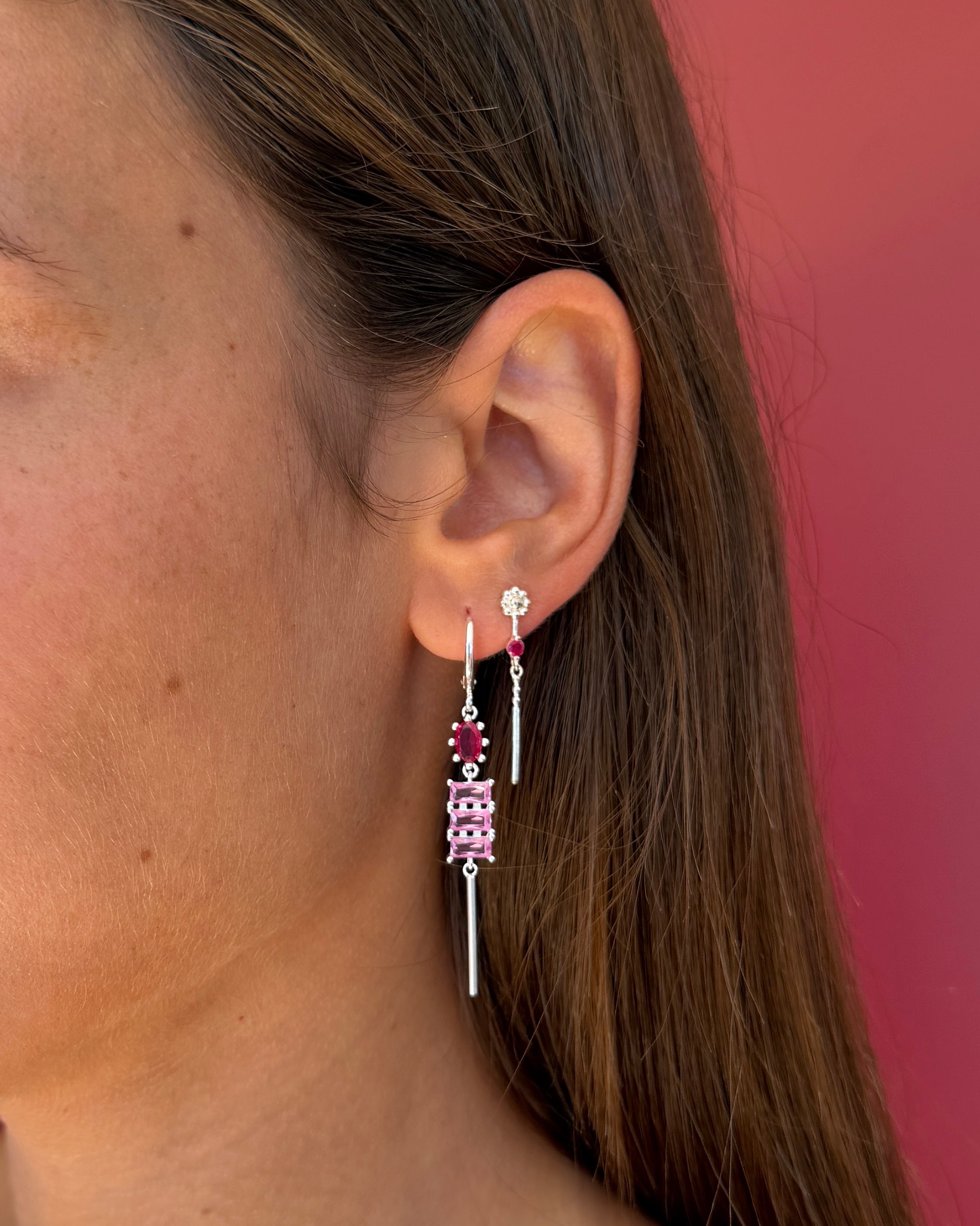 Winslet Silver Pink Earrings