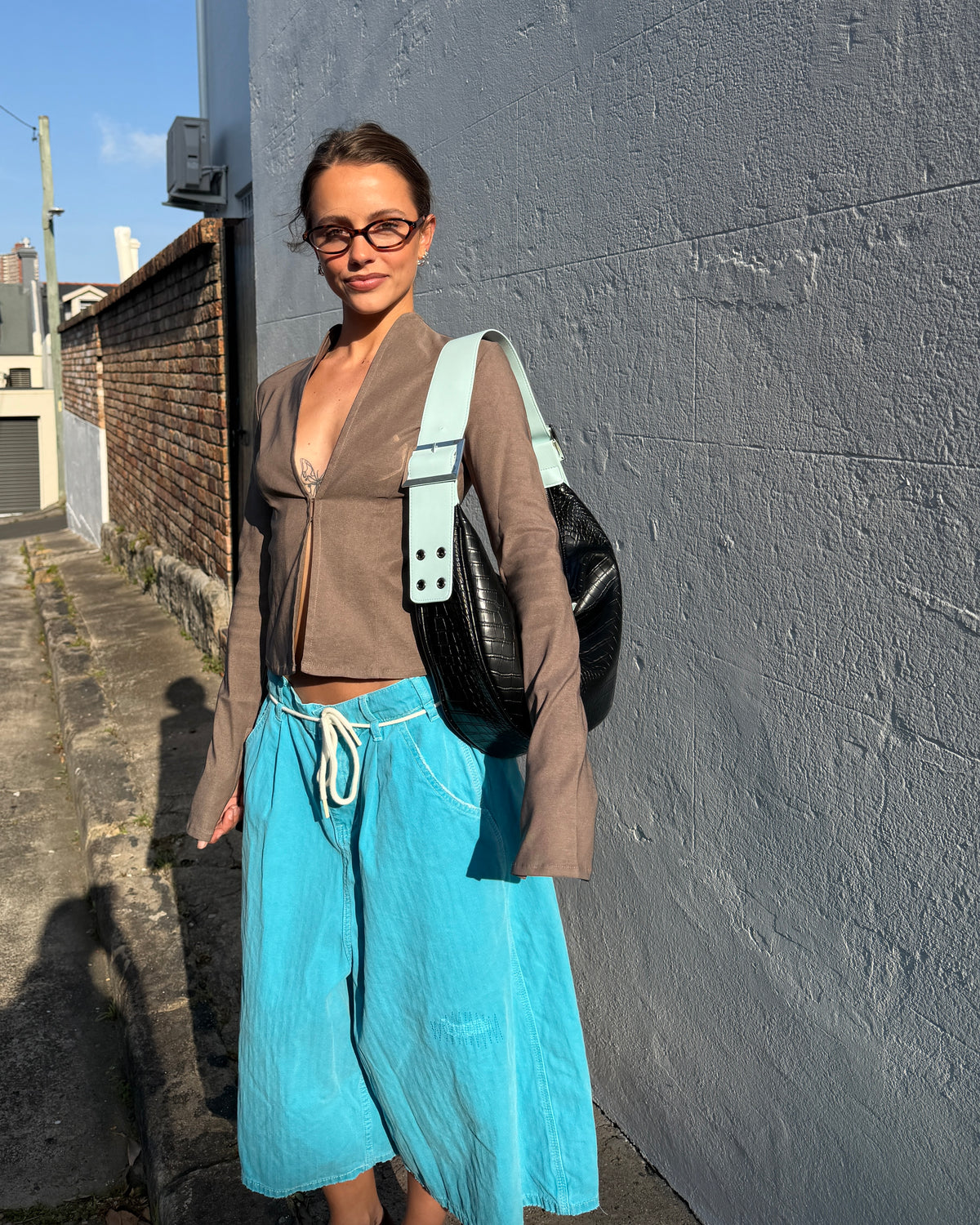 Chonky Black & Aqua Handbag