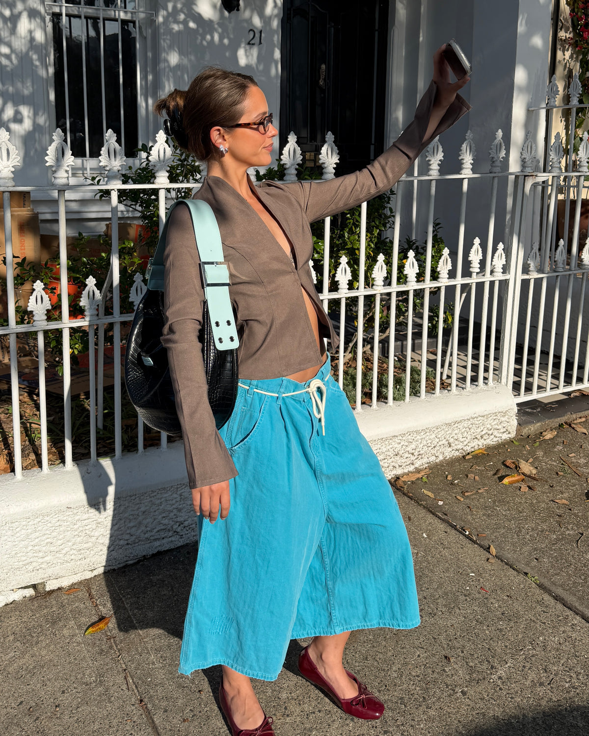 Chonky Black & Aqua Handbag