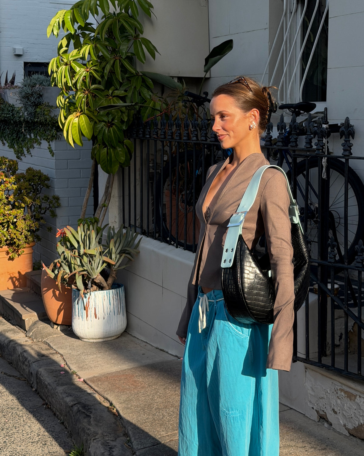 Chonky Black & Aqua Handbag
