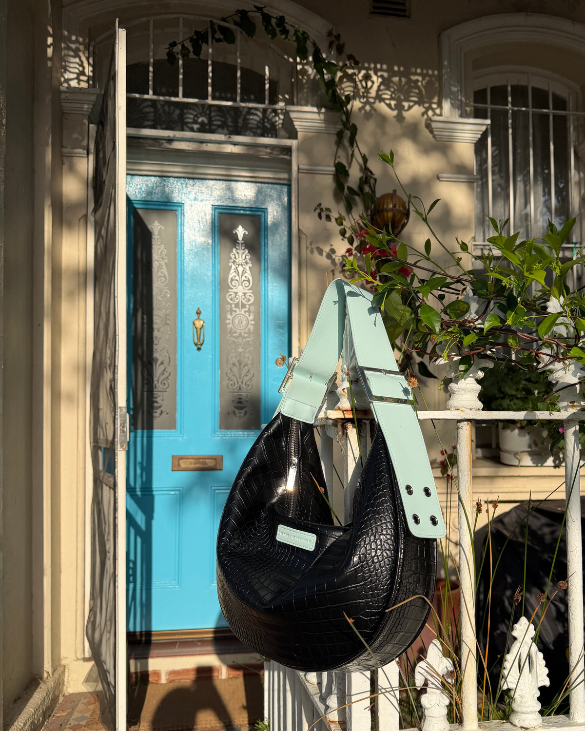 Chonky Black & Aqua Handbag