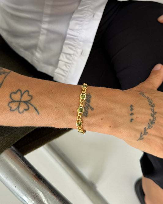 Coralie Peridot Gold Bracelet