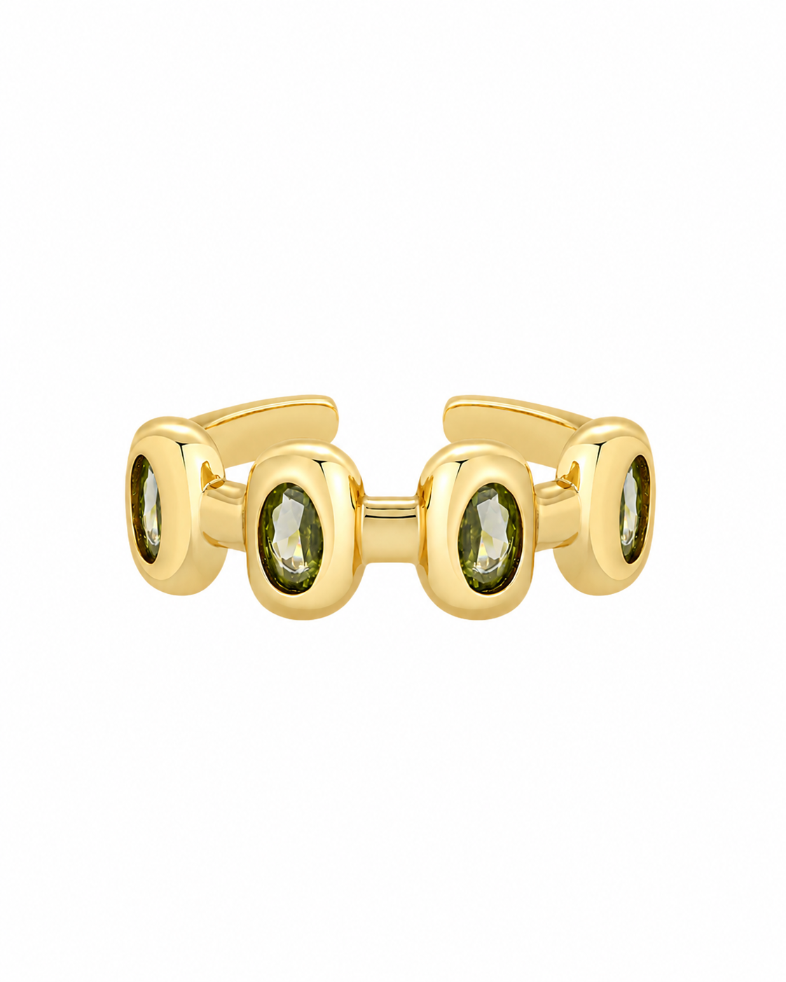 Jinx gold-plated chunky ring on a white background