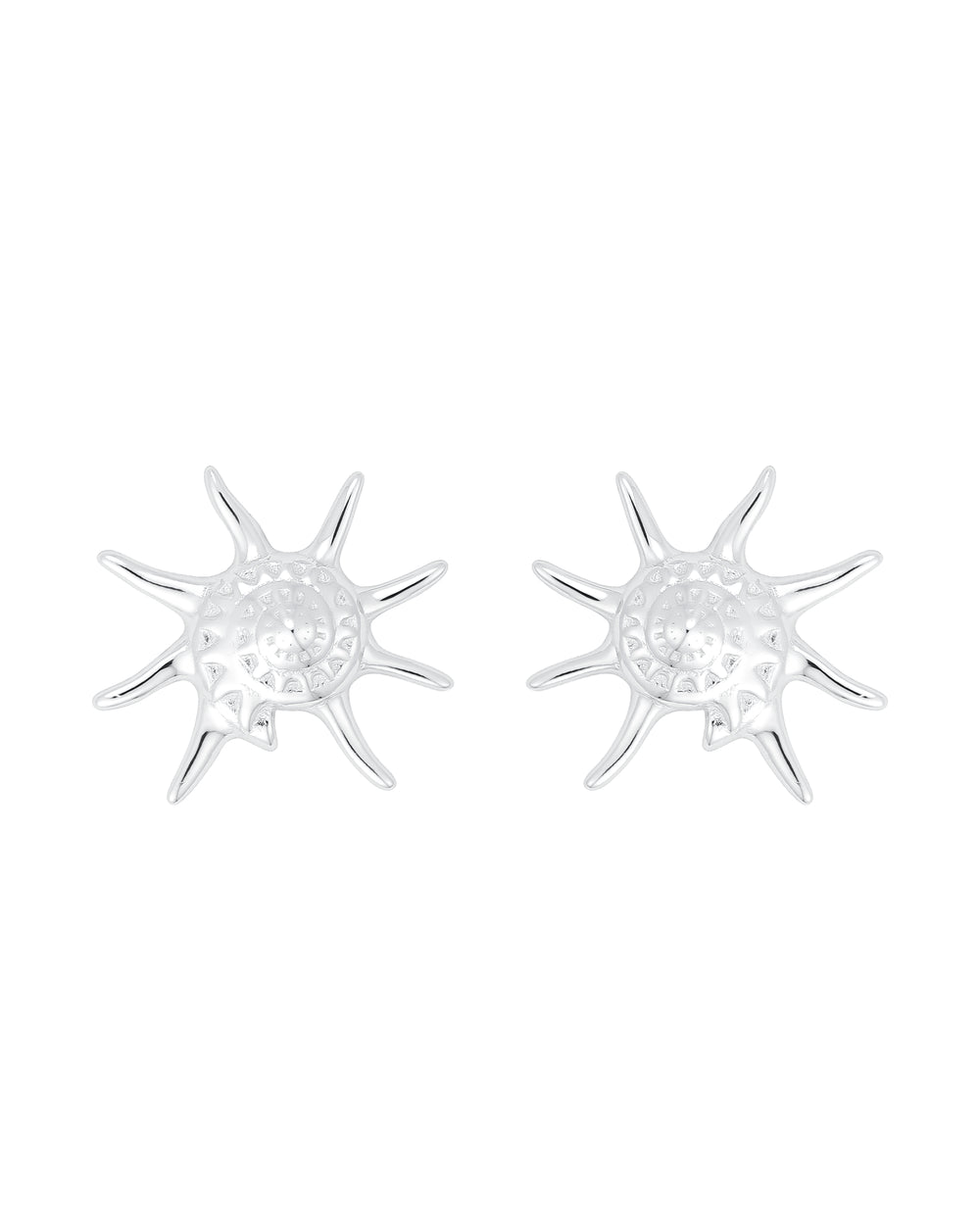 Whelk Large Silver Earrings