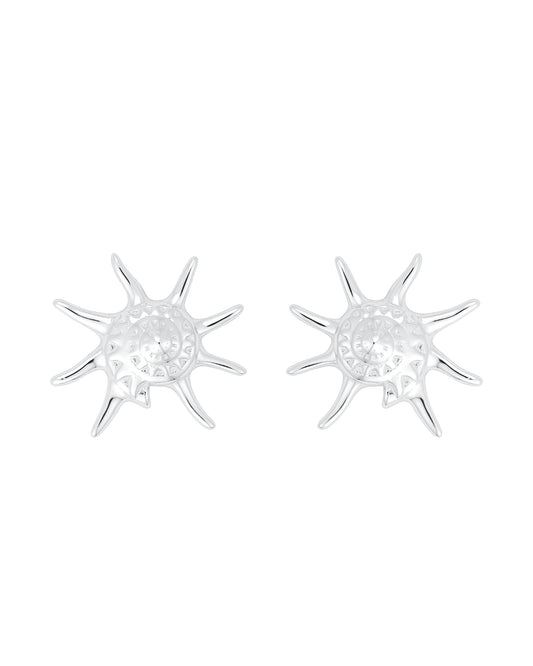 Whelk Large Silver Earrings