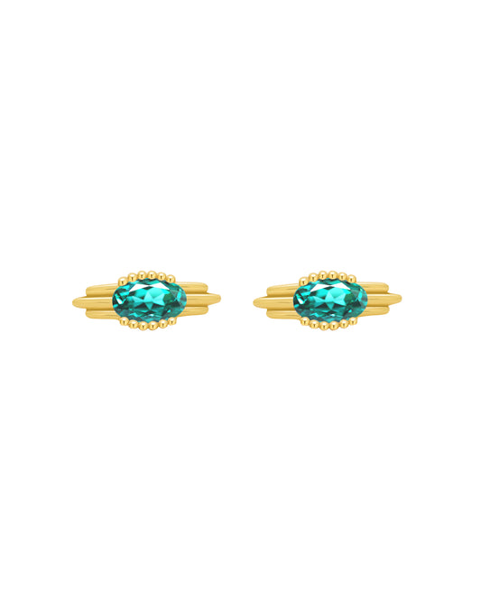 Kiki Gold Teal Earrings