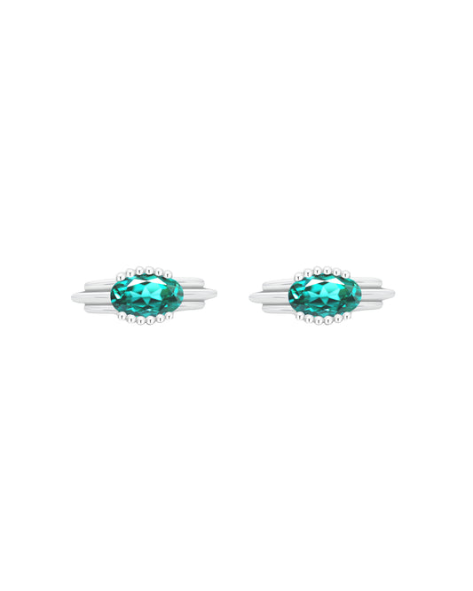 Kiki Silver Teal Earrings