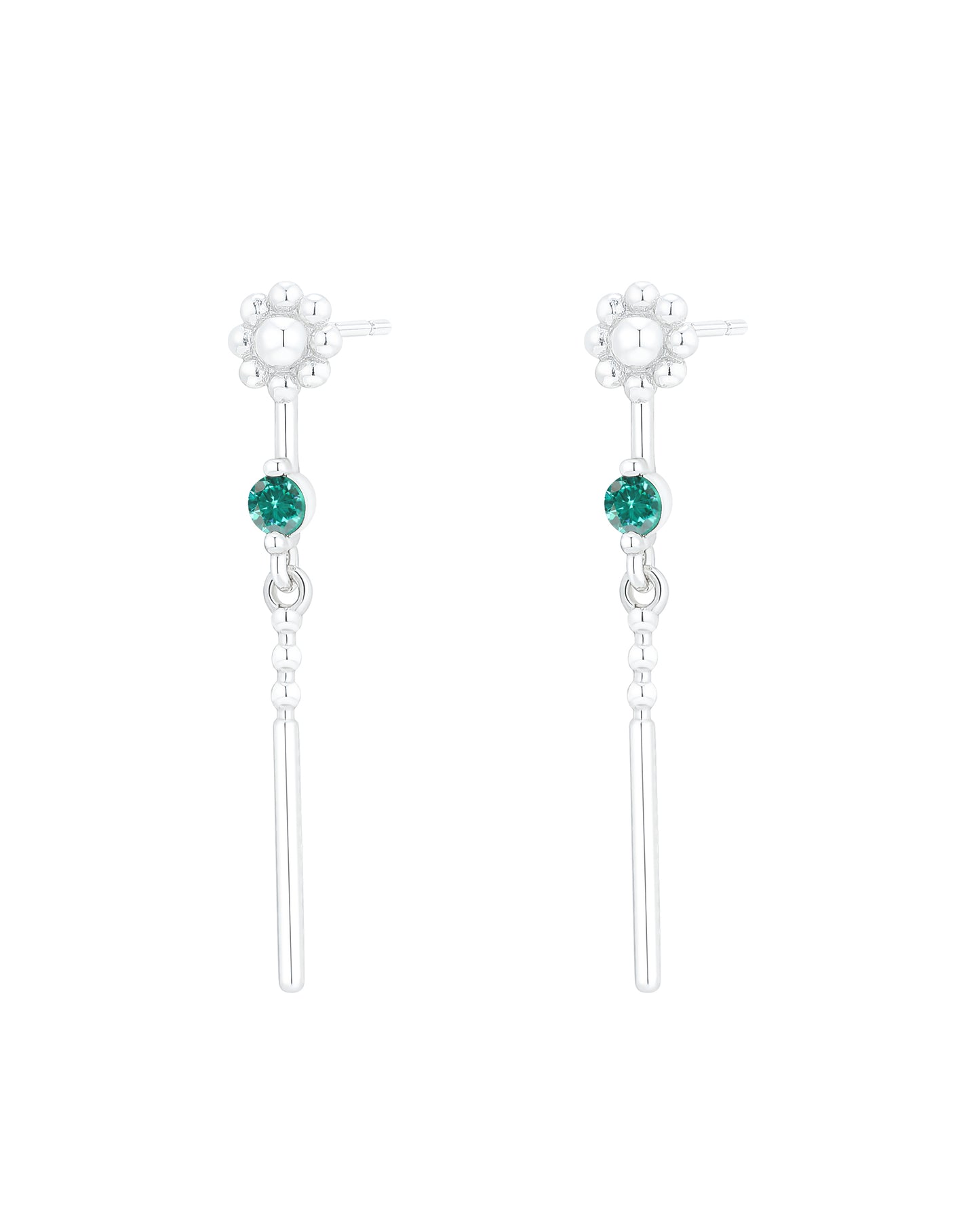 Quinn Silver Teal Earrings