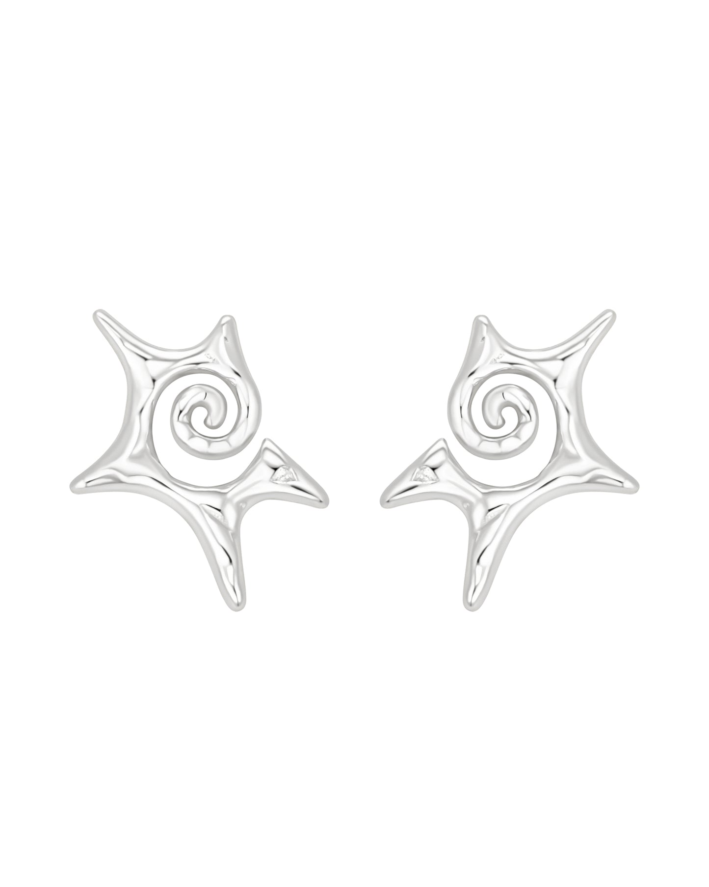 Burst Large Silver Earrings