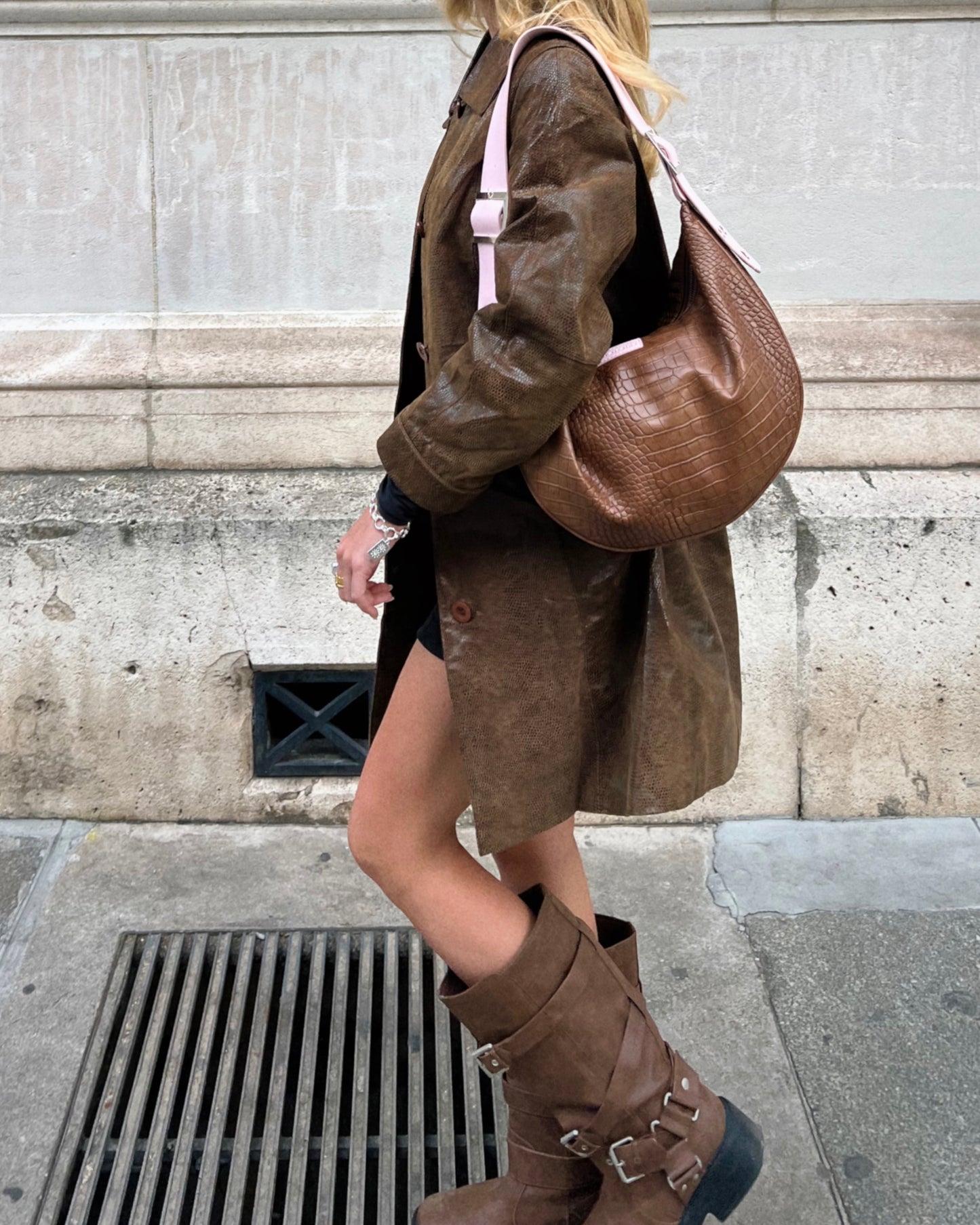 Chonky Choc & Pink Handbag