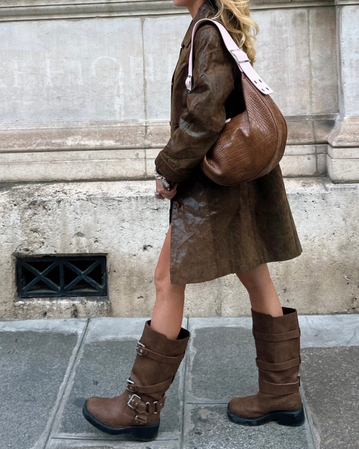 Chonky Choc & Pink Handbag