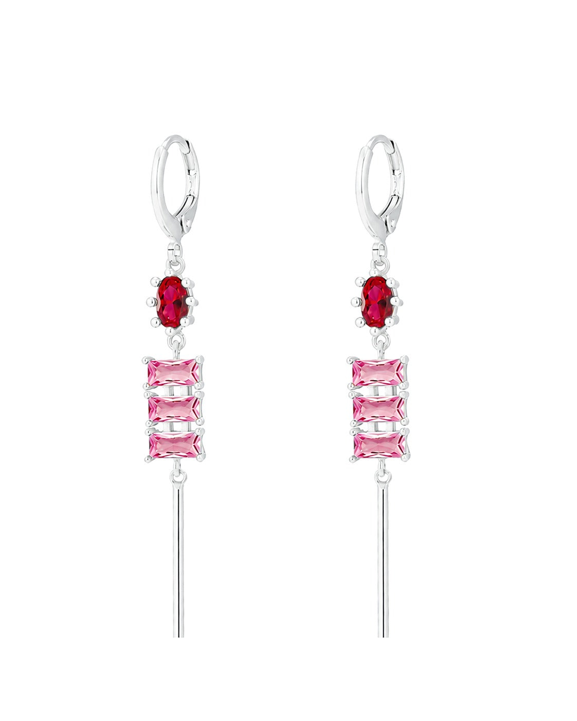 Winslet Silver Pink Earrings